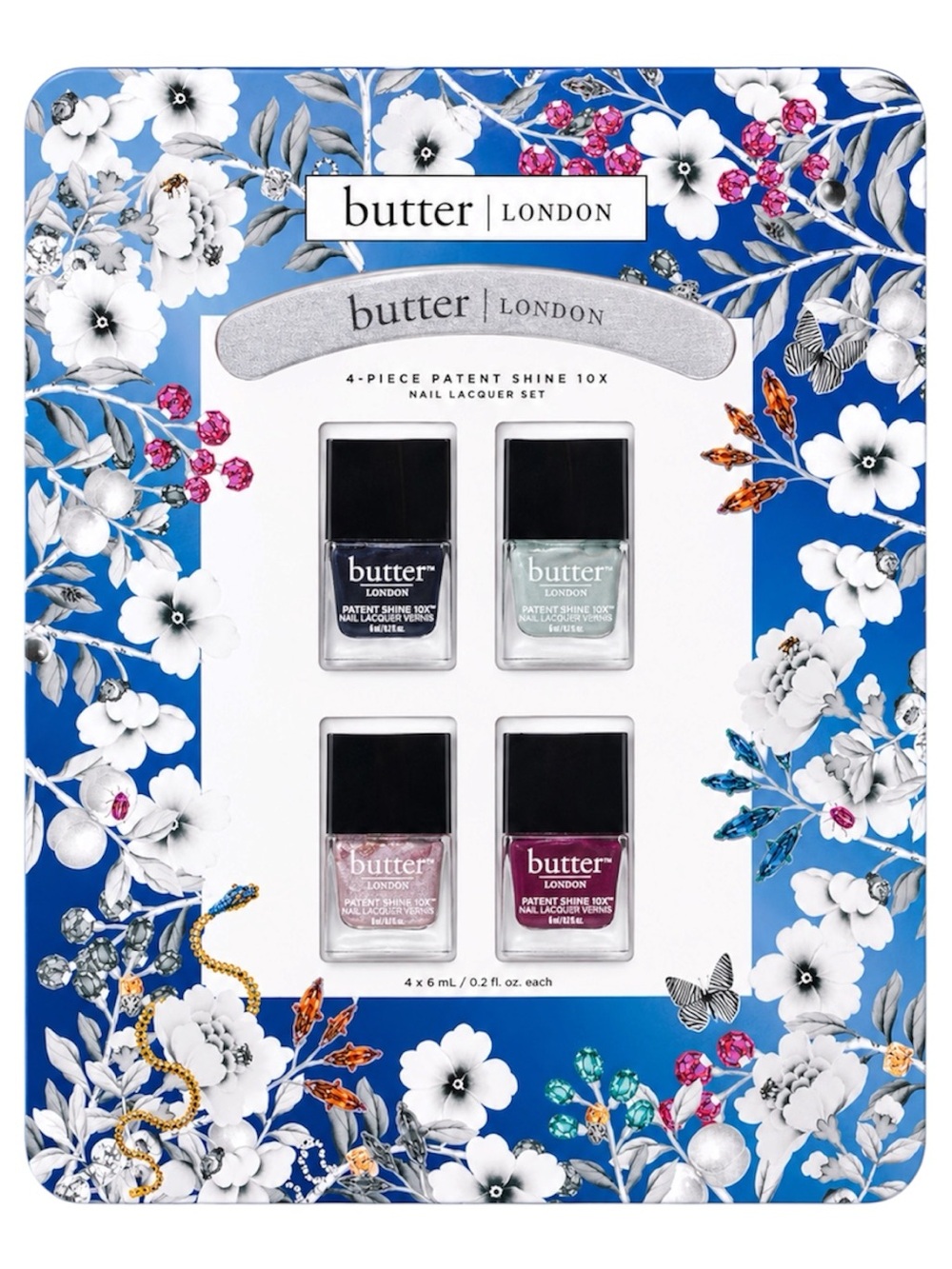 BUTTER LONDON 4-PIECE PATENT SHINE 10X NAIL LACQUER SET - BRAND NEW